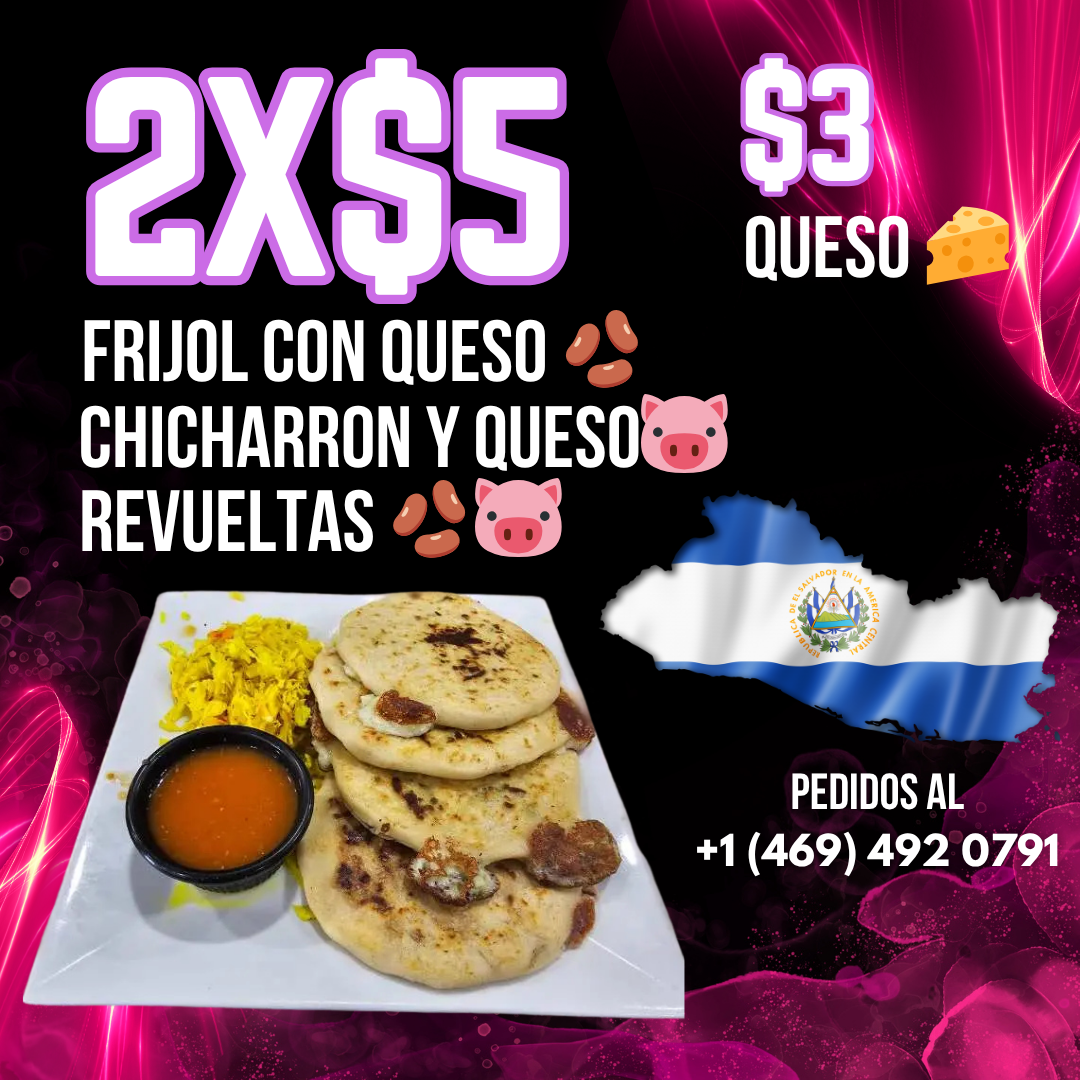 Pupusas Reinita - Salvadoran pupusas menu board