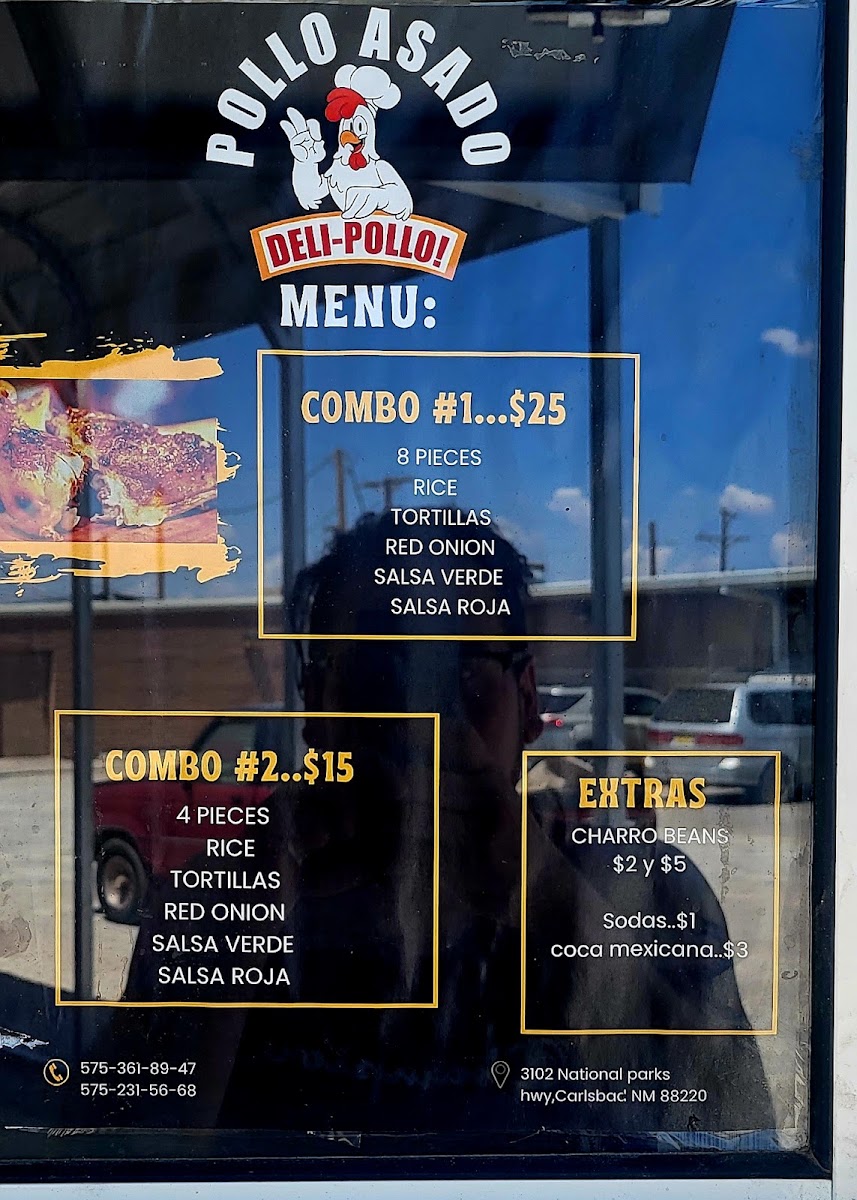 Deli Pollo menu board