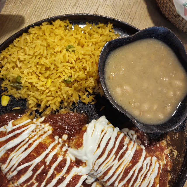 Chicken Chimichanga with Mexican Rice