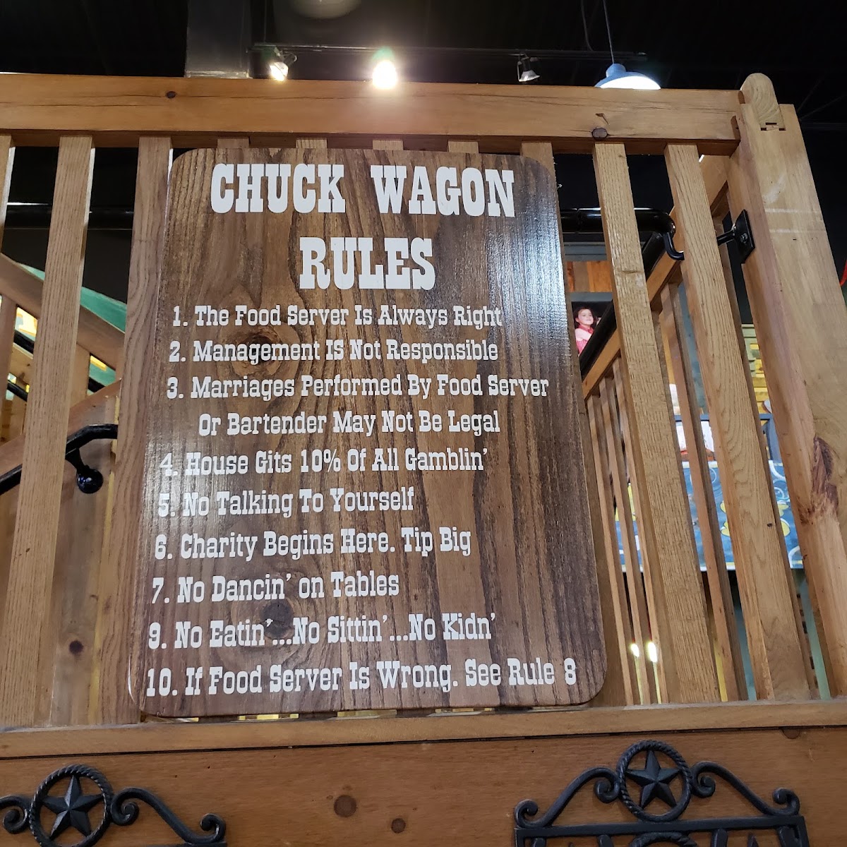 Whistle Stop Restaurant and Saloon menu board