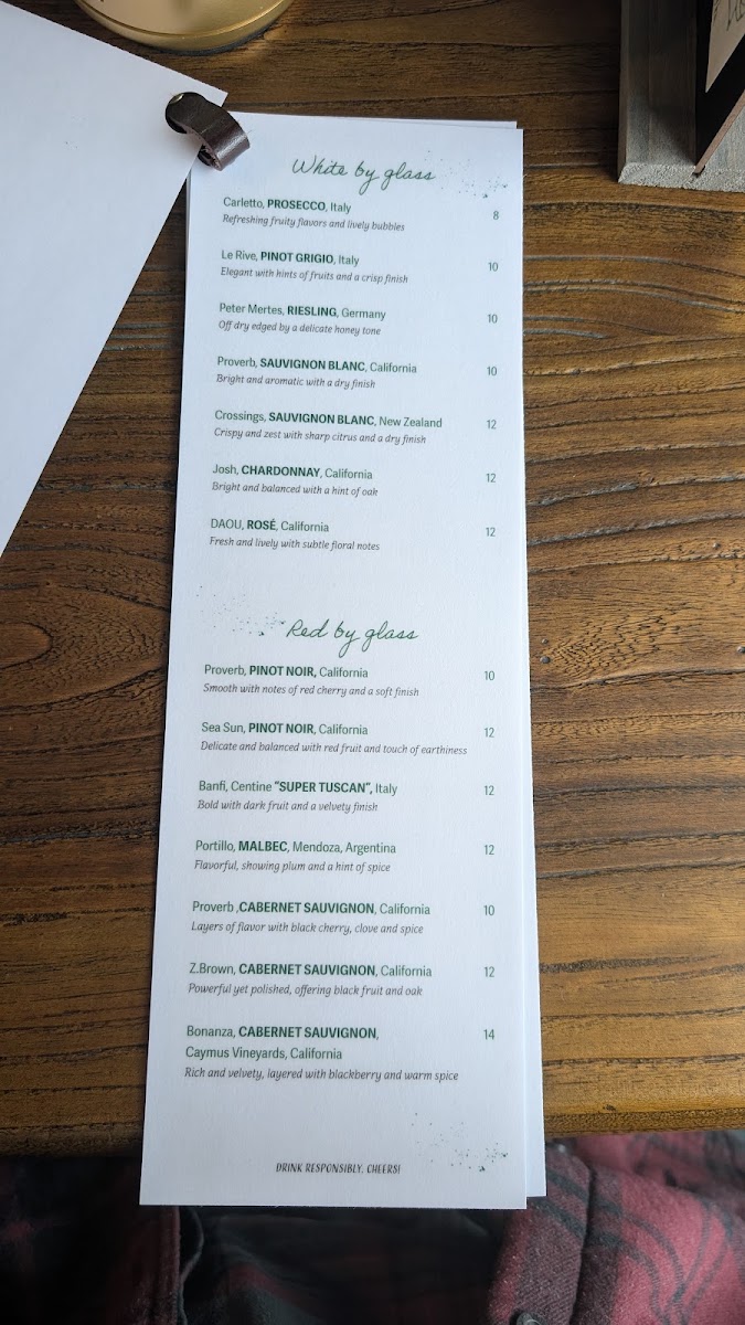 B.I.B - Better in Bethel Restaurant menu board
