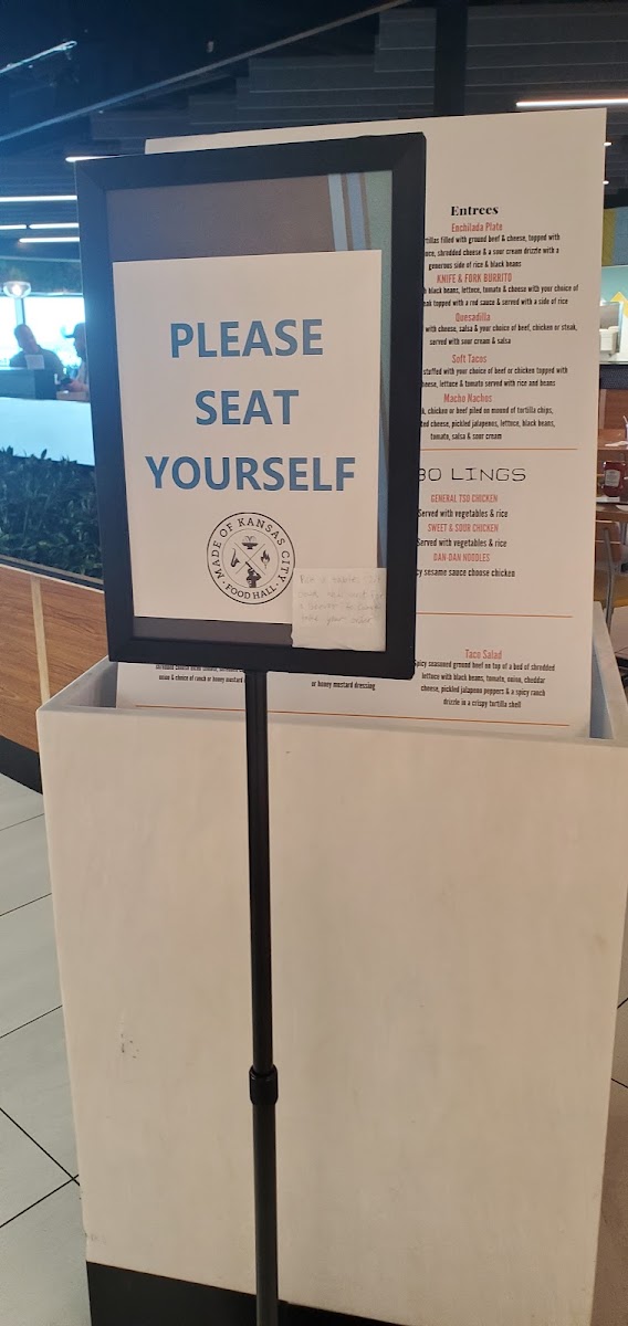 Made of KC Food Hall menu board