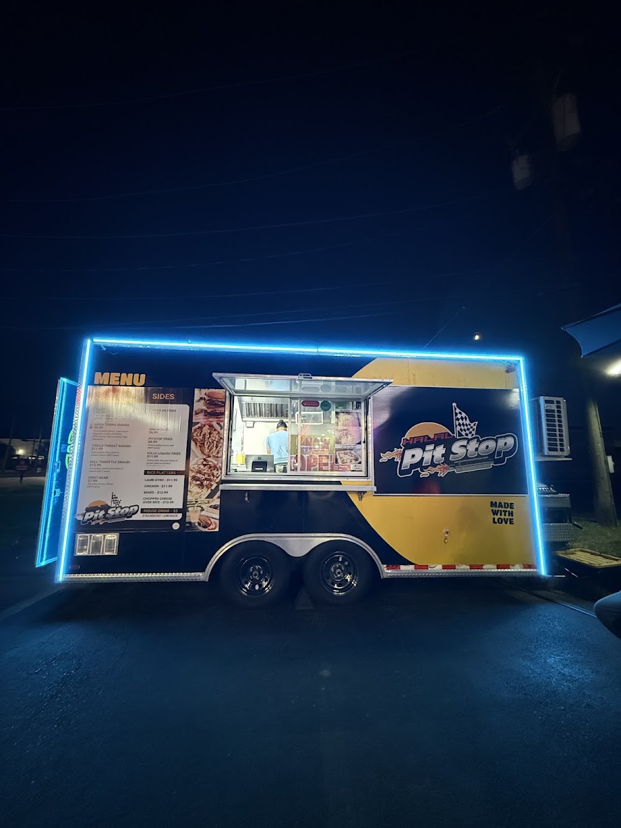 Halal Pit Stop menu board