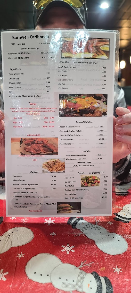 Barnwell Caribbean menu board