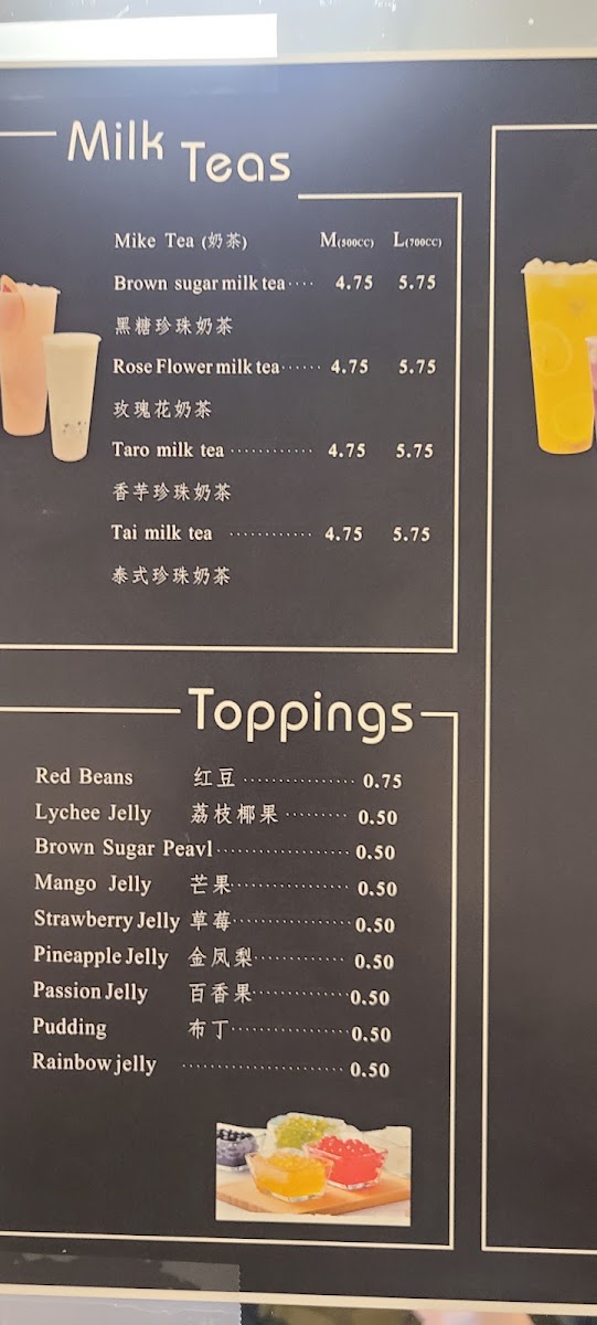 Mr. Wok menu board