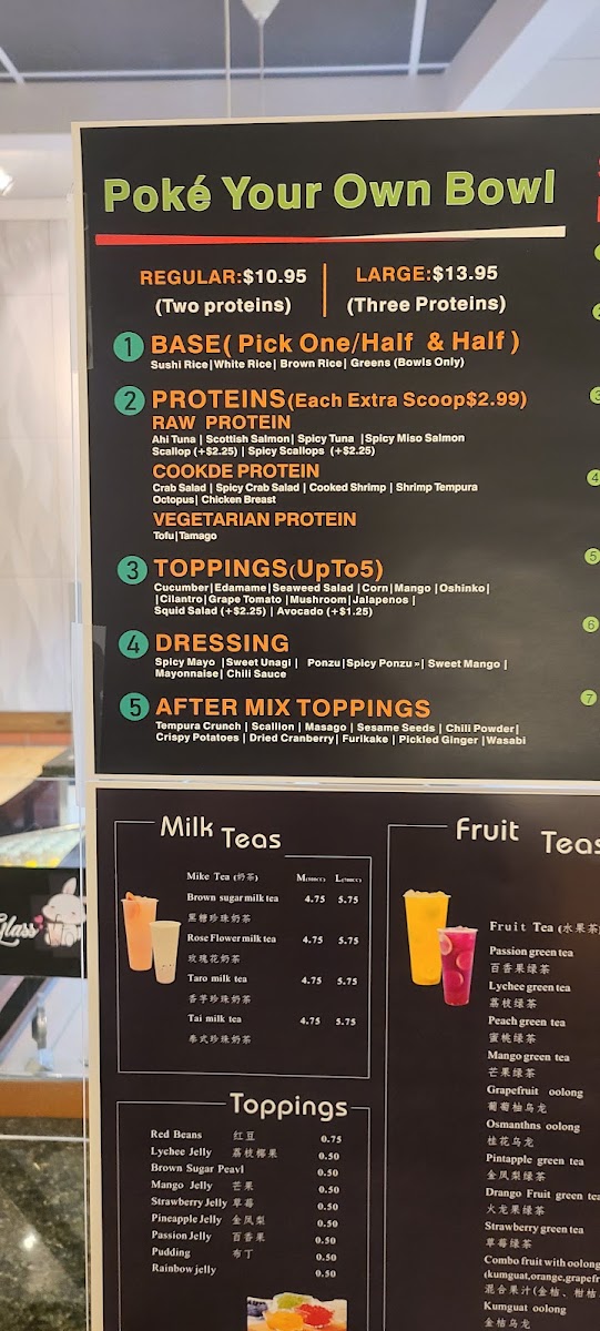 Mr. Wok menu board