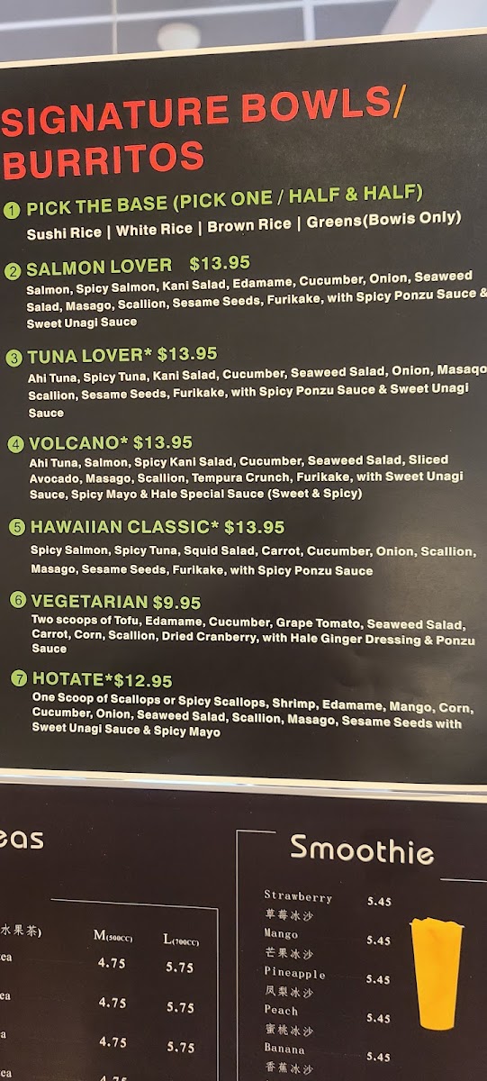 Mr. Wok menu board