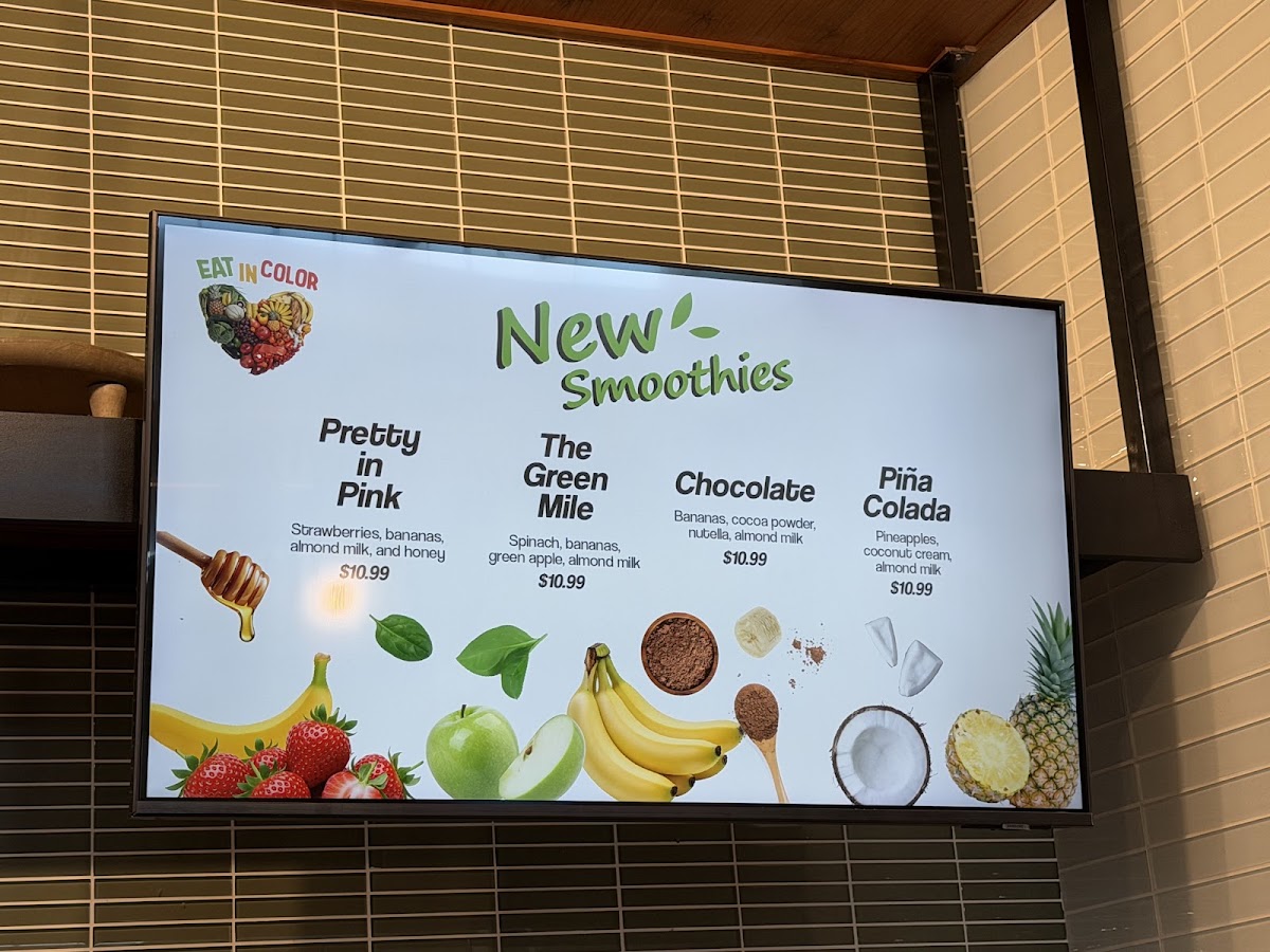 Safí Fresh menu board