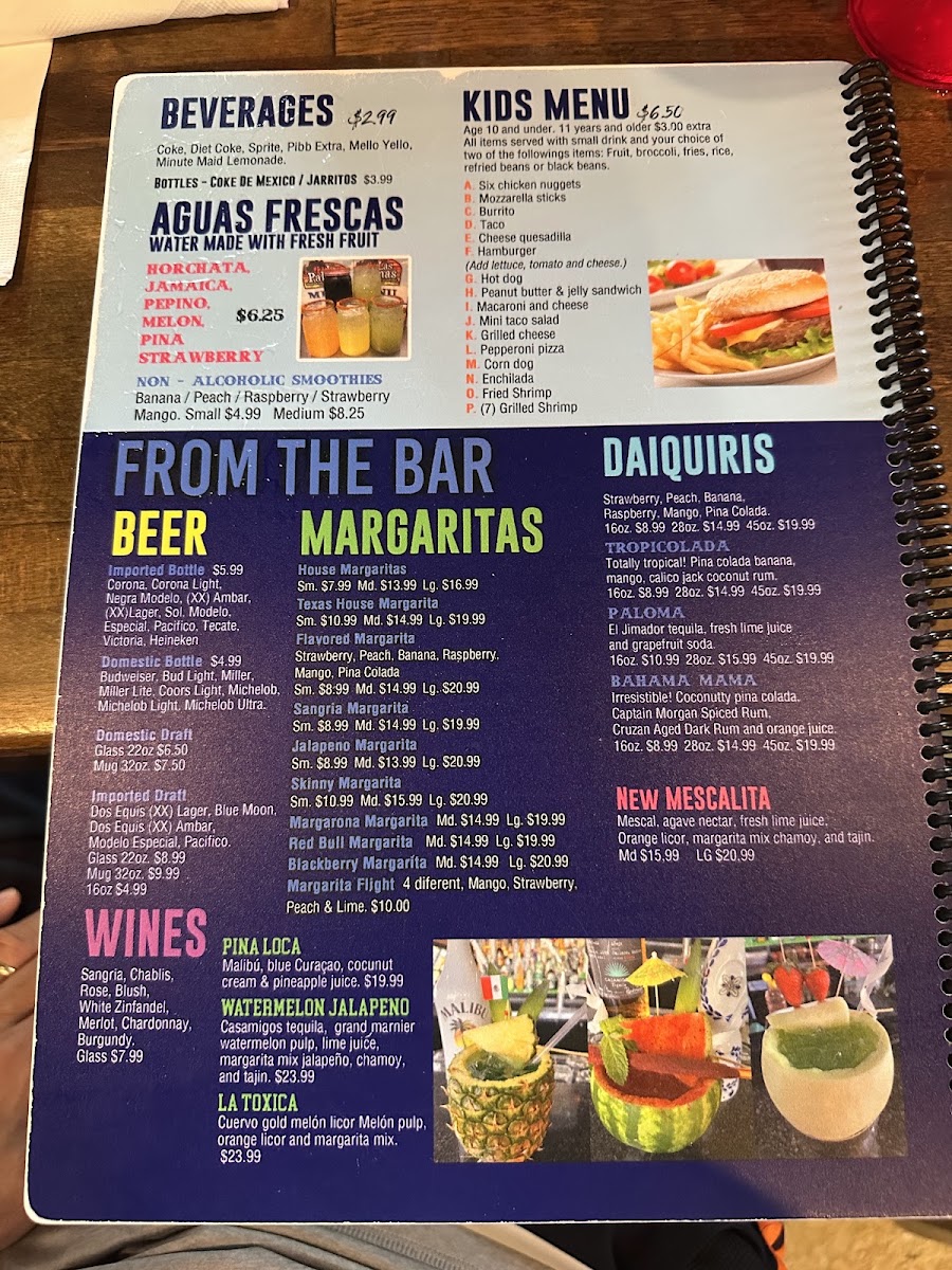 Taco Mexicalis New Town menu board
