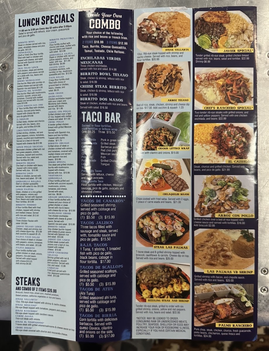 Taco Mexicalis New Town menu board