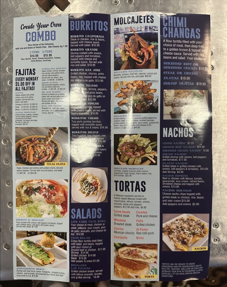 Taco Mexicalis New Town menu board