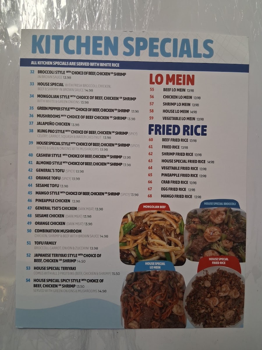 Japanese Poke & Sushi Restaurant menu board