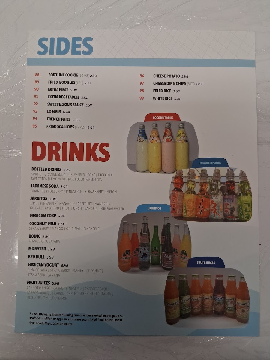 Japanese Poke & Sushi Restaurant menu board