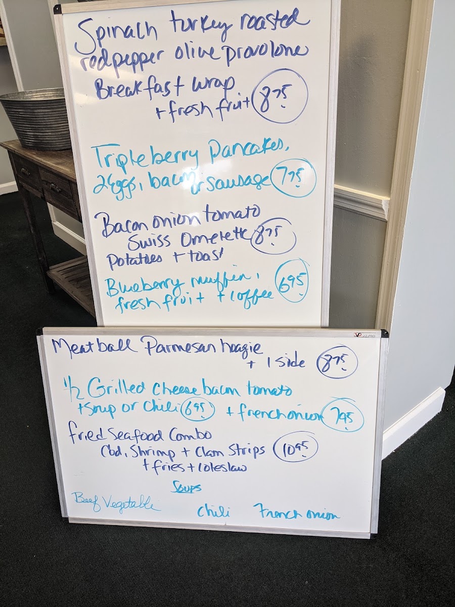 Kash's Cafe menu board