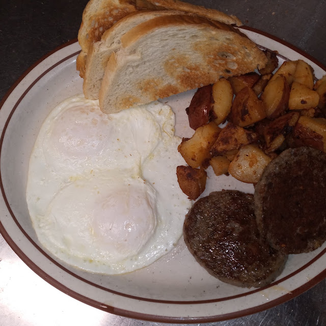 Over Easy Egg and Sausage Patties