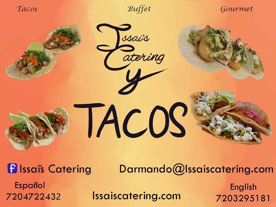 Issai's Catering/Don Rogelio's Mexican St. Tacos menu board