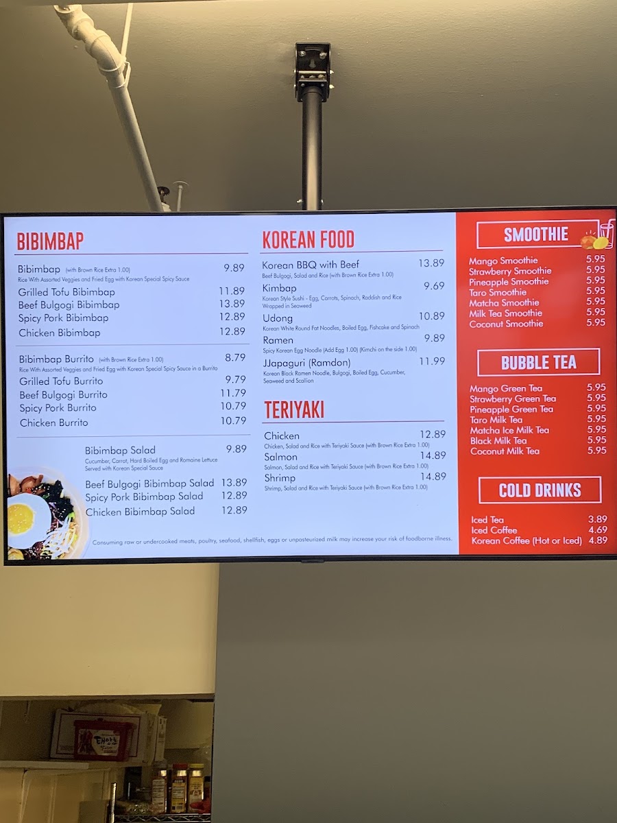 Capitol Grounds Cafe menu board