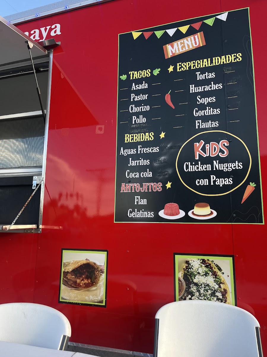 Taqueria&AntojitosAnaya menu board