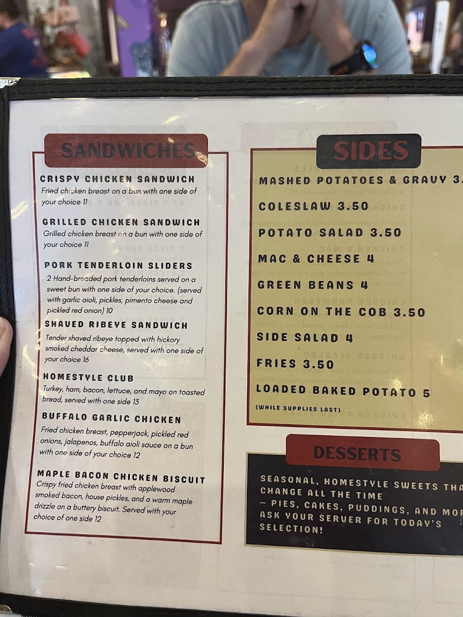 Outpost Chicken House menu board