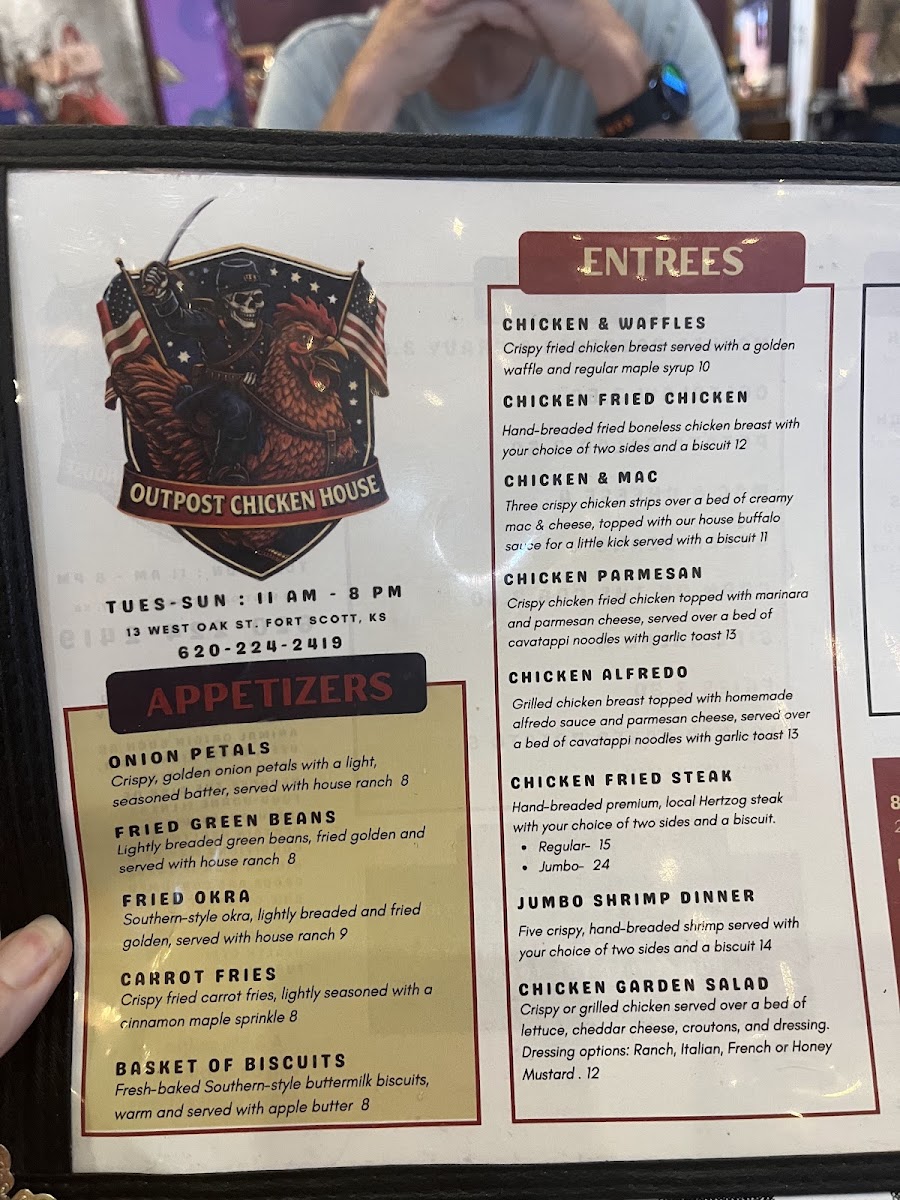 Outpost Chicken House menu board