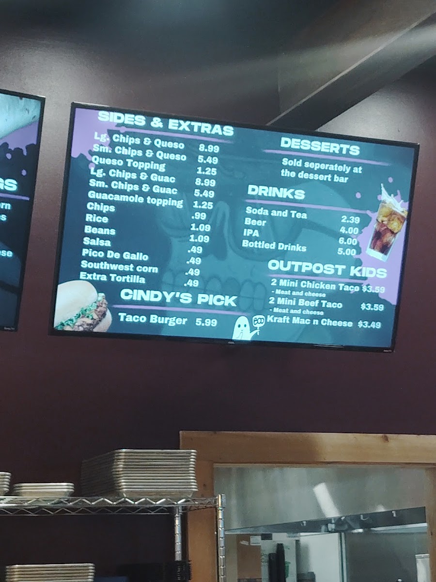 Outpost Chicken House menu board