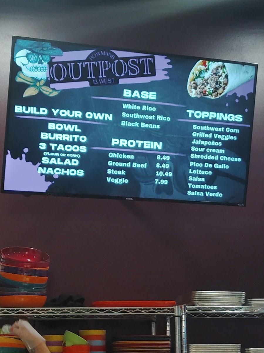 Outpost Chicken House menu board
