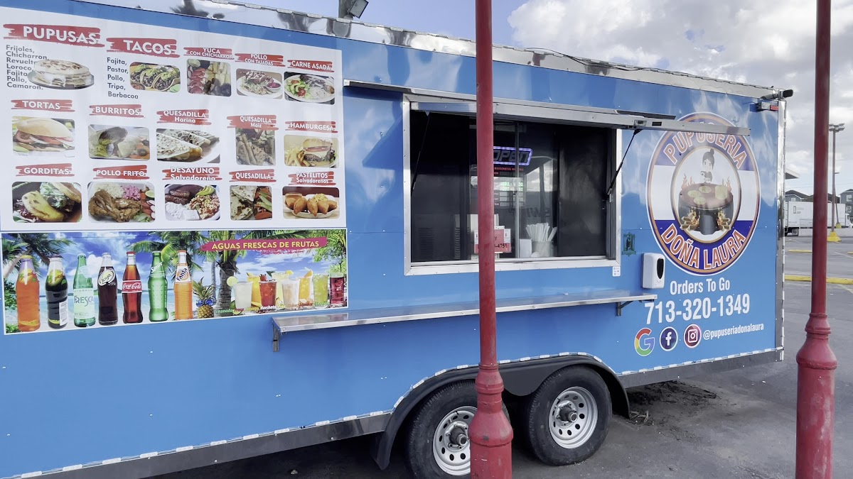 Pupuseria Doña Laura (Food Truck) menu board