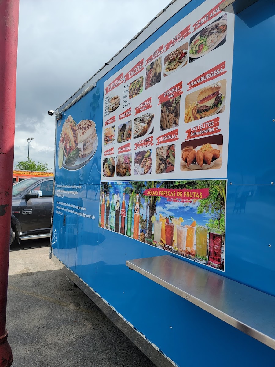 Pupuseria Doña Laura (Food Truck) menu board