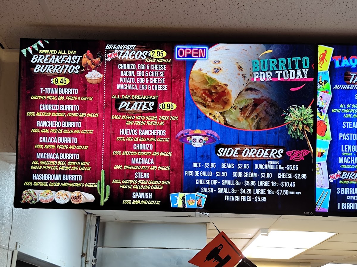 Catrina Fresh Mex menu board