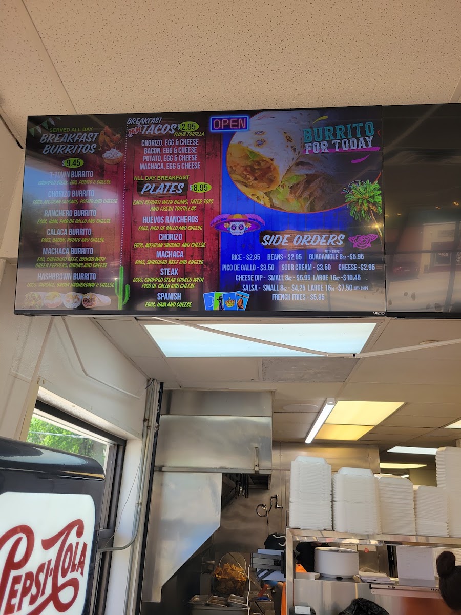 Catrina Fresh Mex menu board