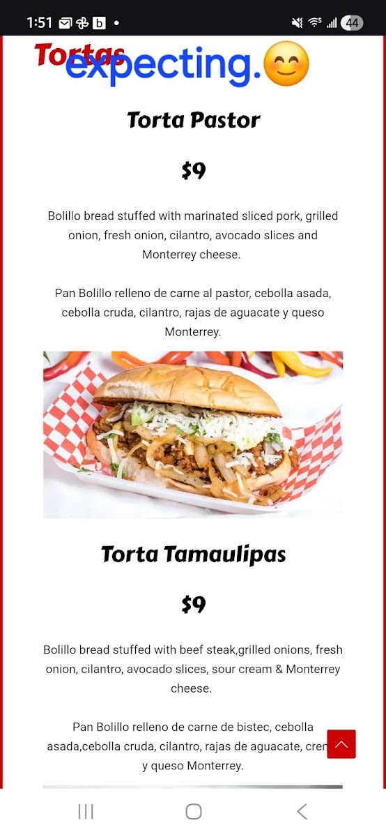 Taqueria El Barbón (Food Truck) menu board