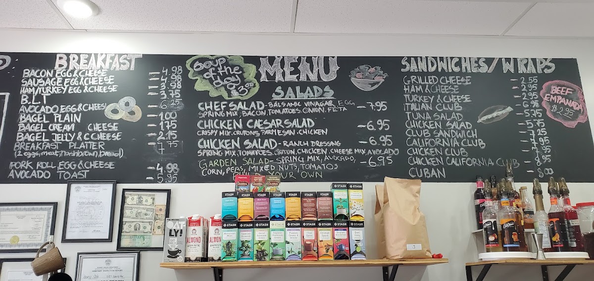 Memoir Coffee Bar menu board