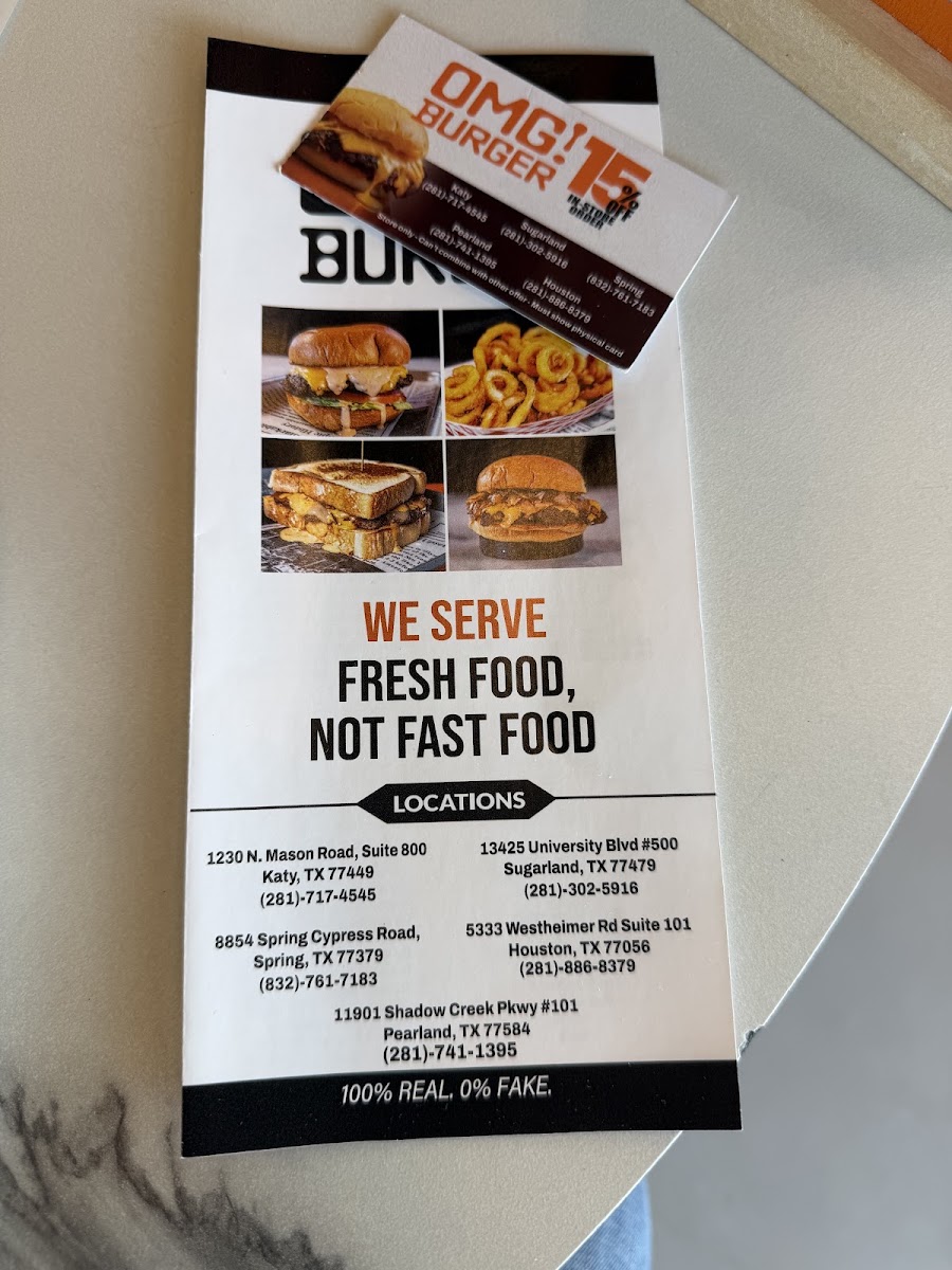 OMG! Burger menu board