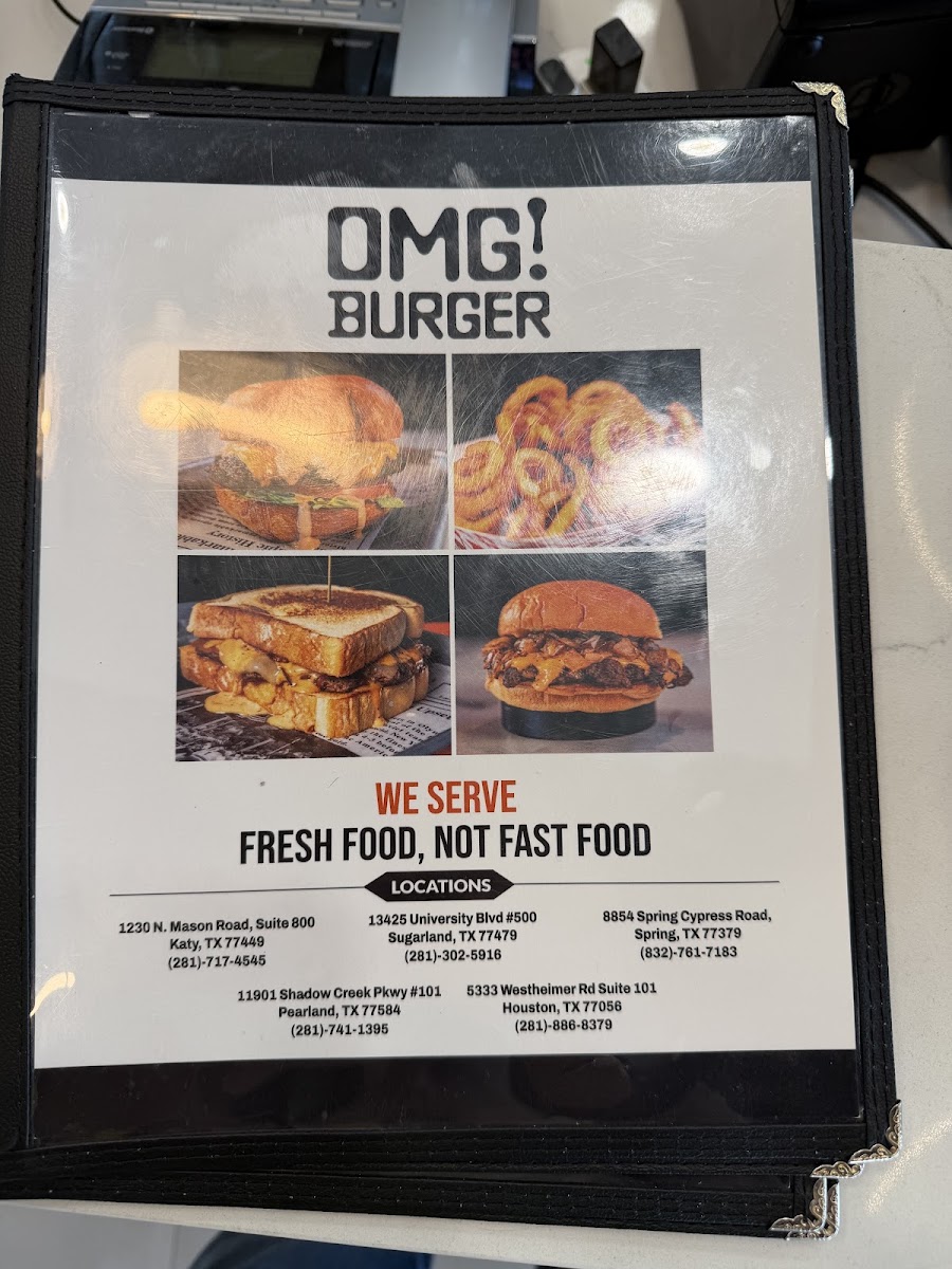 OMG! Burger menu board