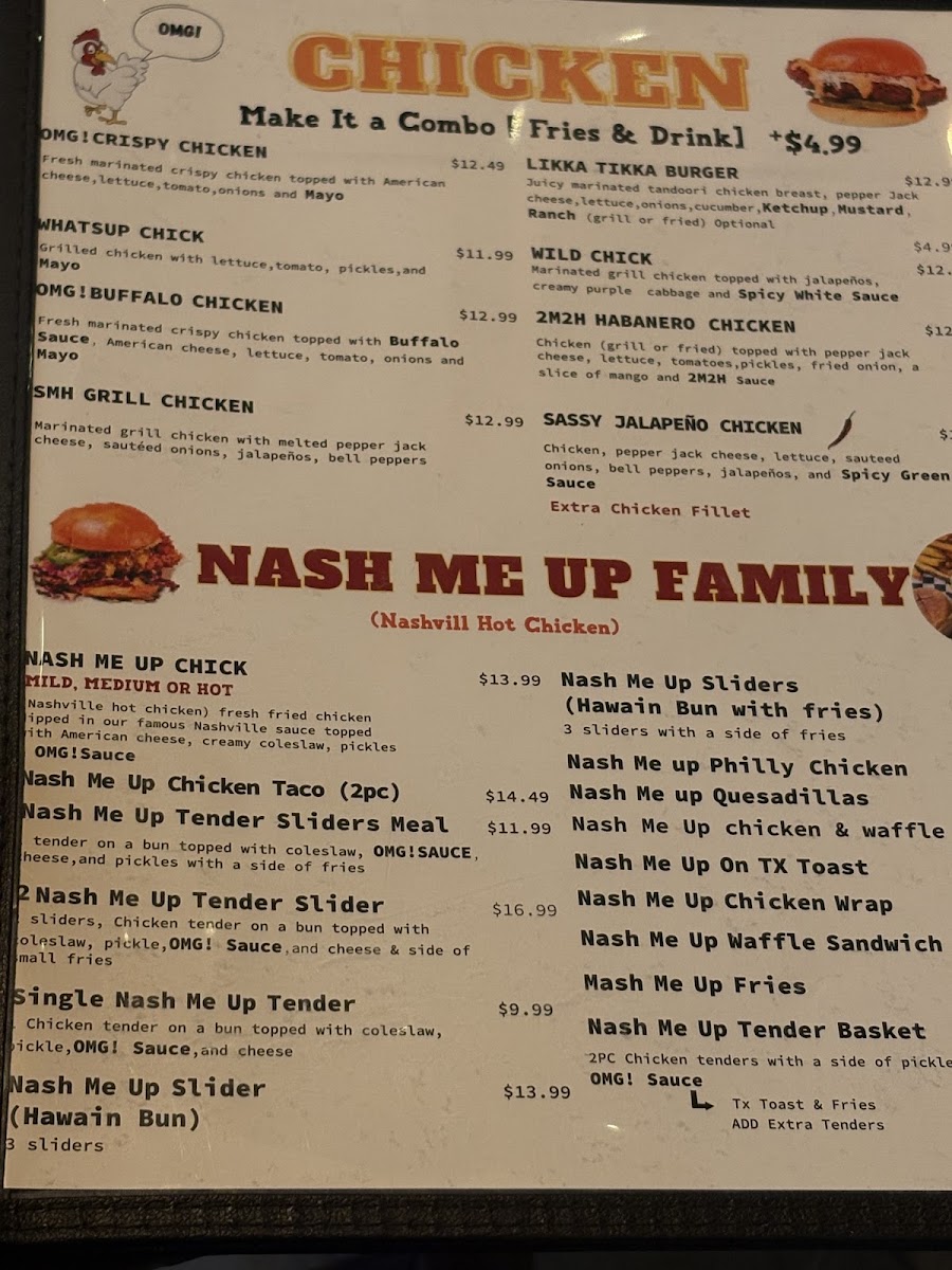 OMG! Burger menu board