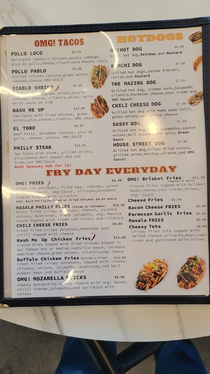 OMG! Burger menu board