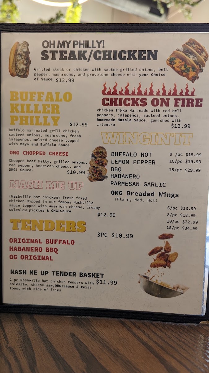 OMG! Burger menu board