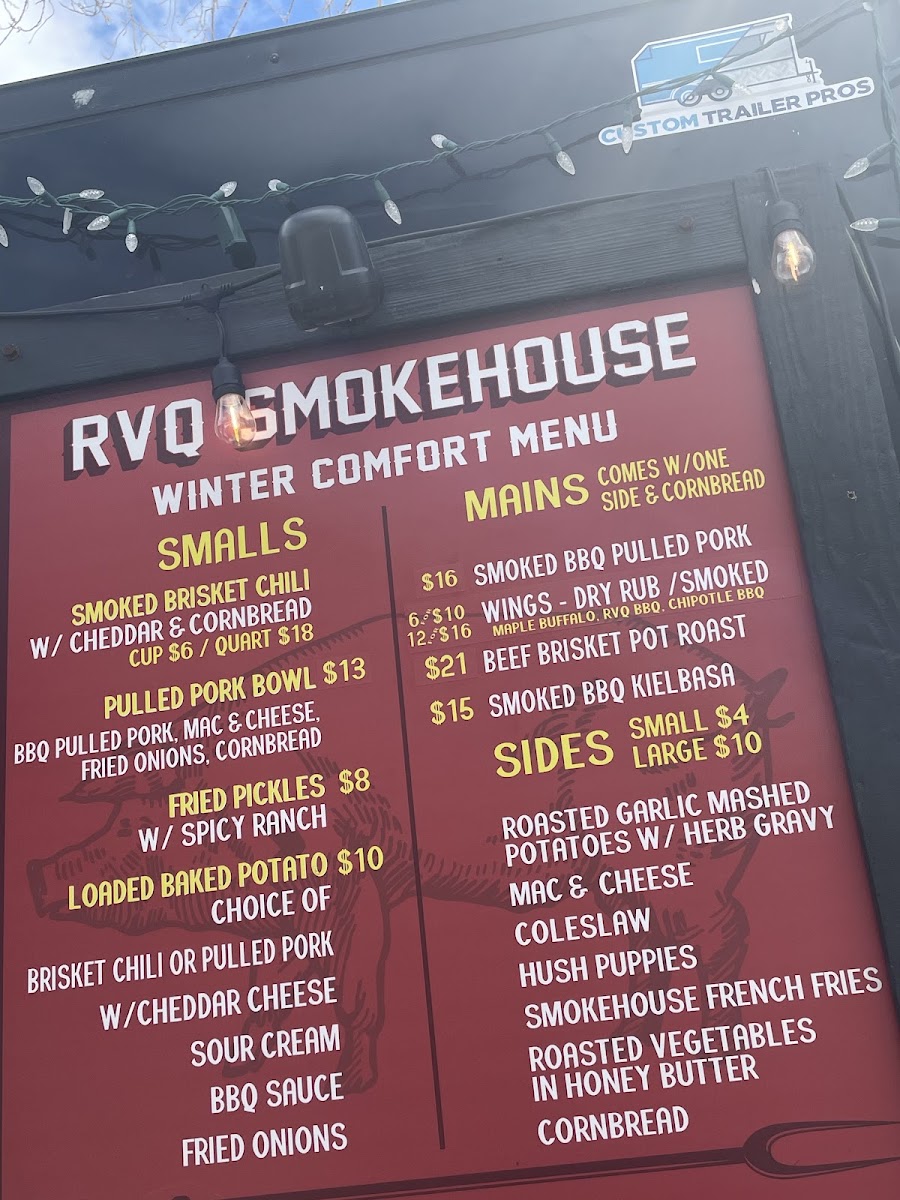 RVQ Smokehouse menu board