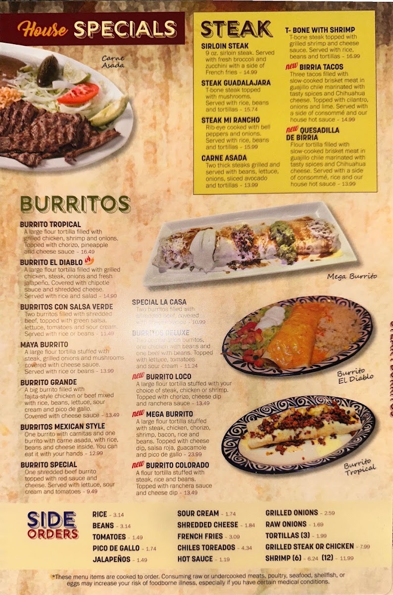 Plaza Maya 2 menu board