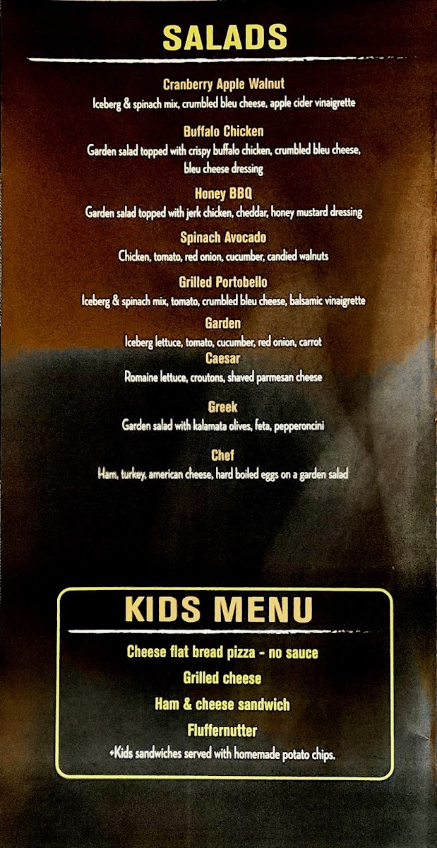 Wrap City Sandwich Company menu board