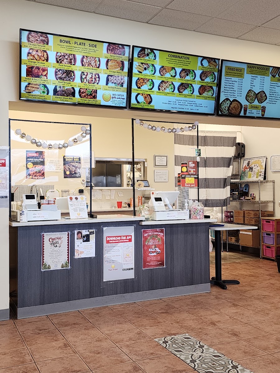 Happy Teriyaki - Emmett menu board