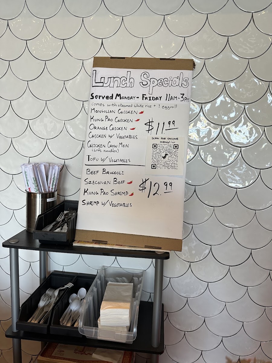 Hao Hao chinese restaurant menu board