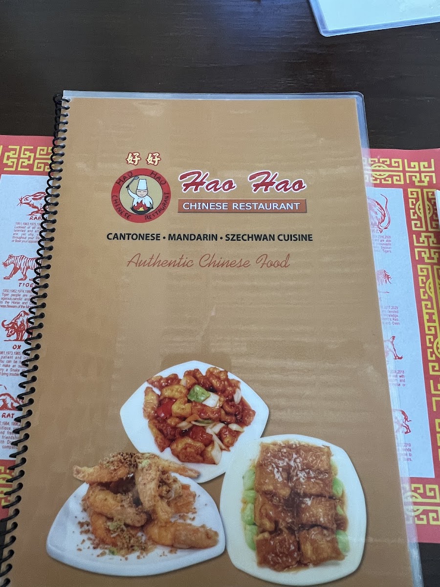 Hao Hao chinese restaurant menu board