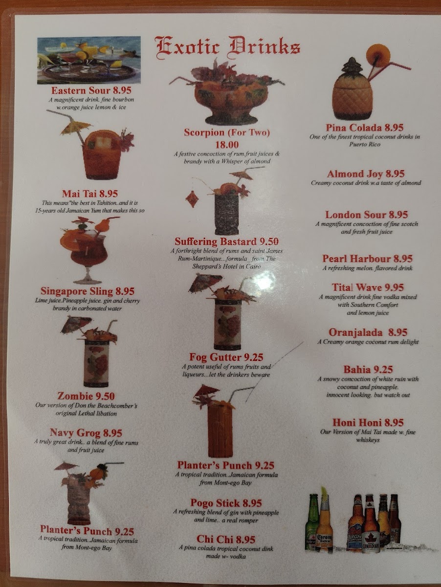 Feng Lee Garden menu board