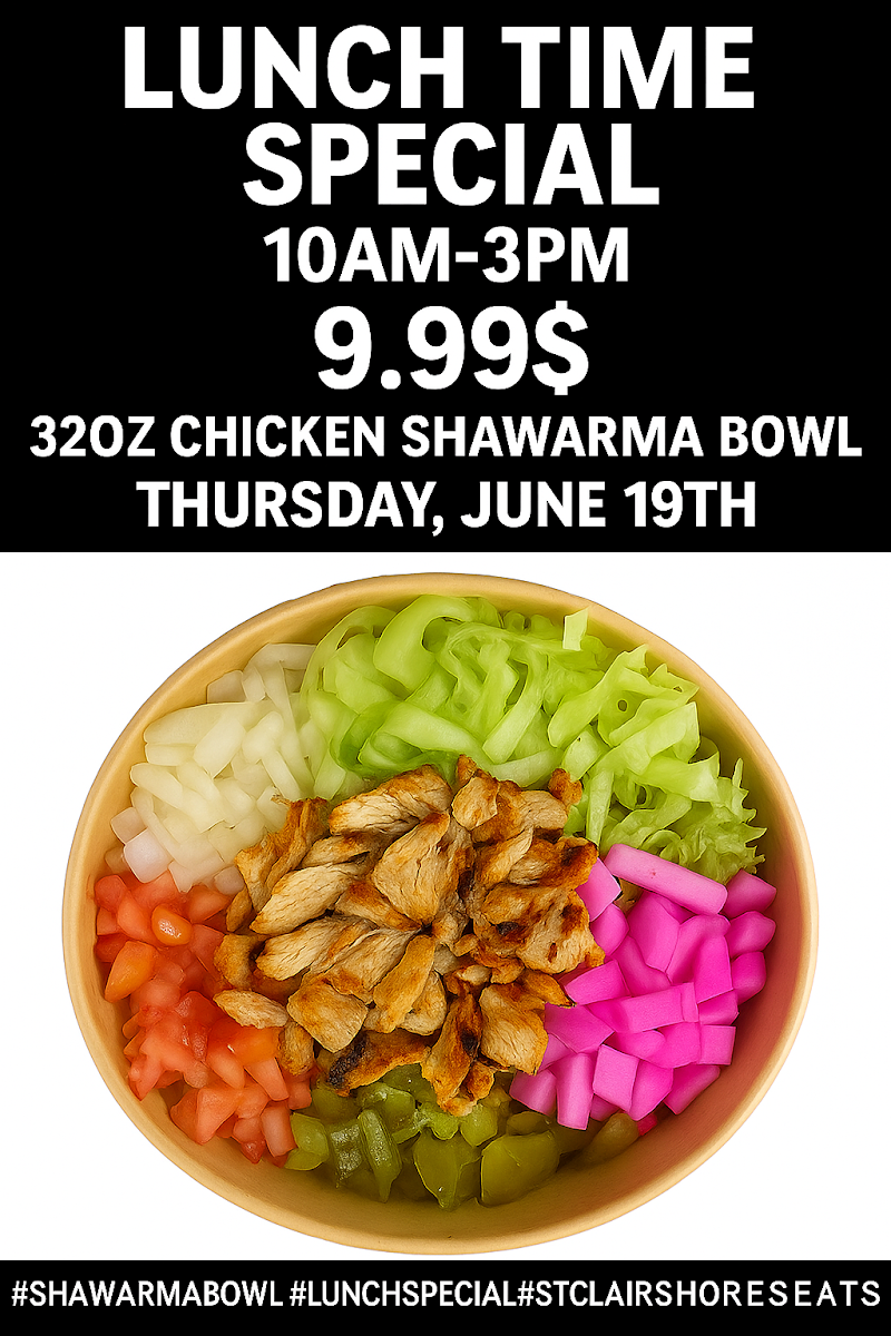 Shawarma Shack menu board