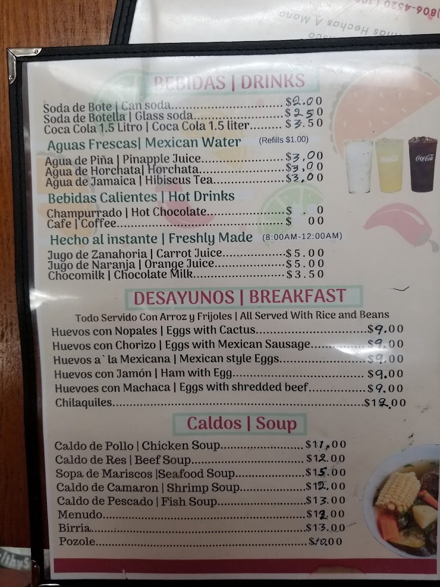 Viva Jalisco menu board