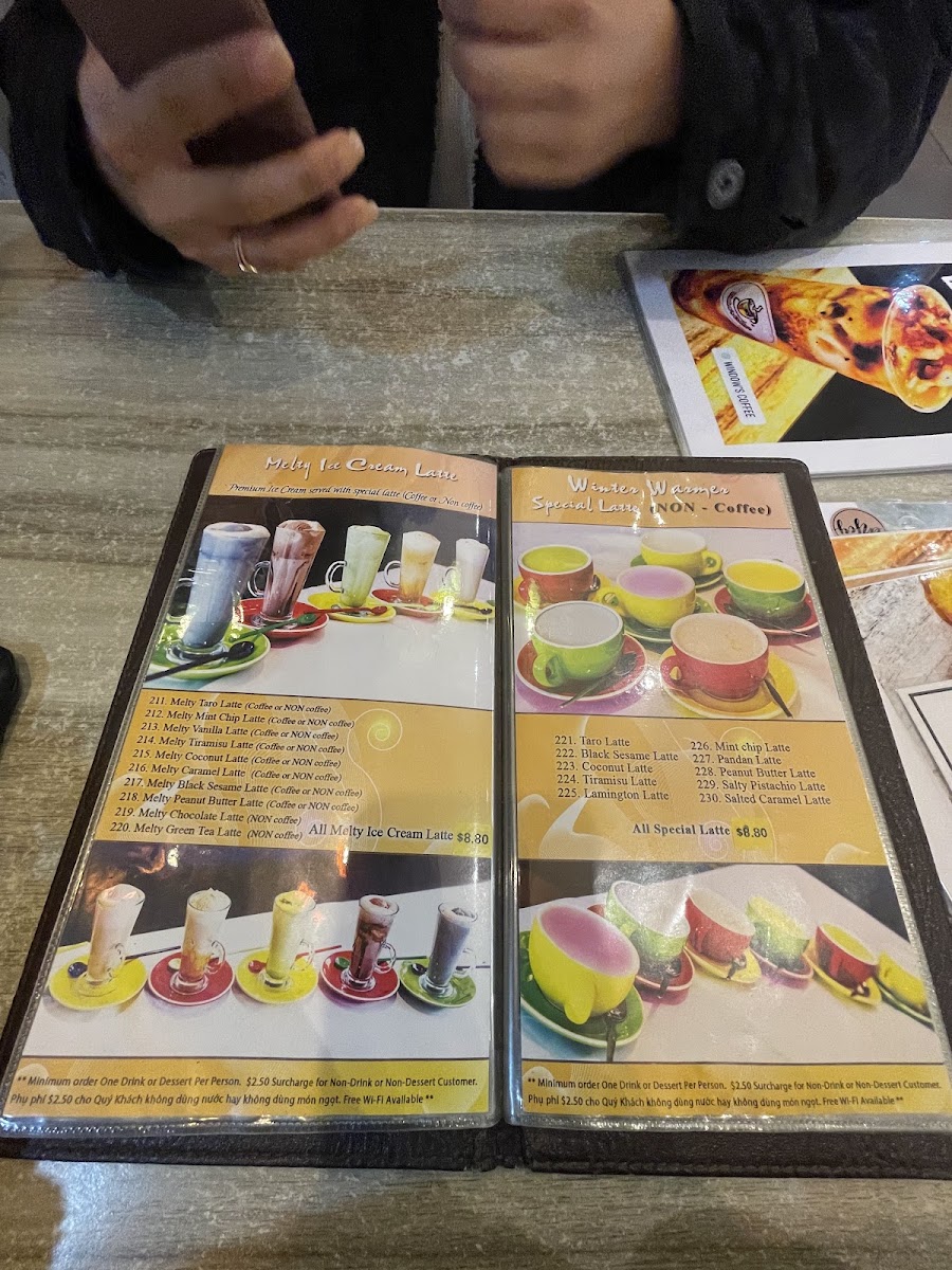 Window's Coffee Bankstown menu board