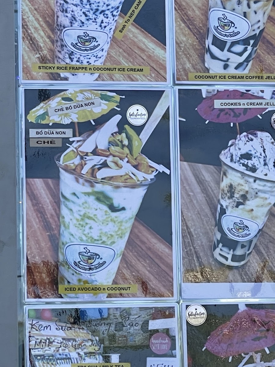 Window's Coffee Bankstown menu board