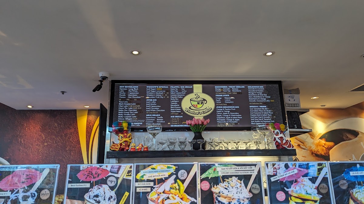 Window's Coffee Bankstown menu board