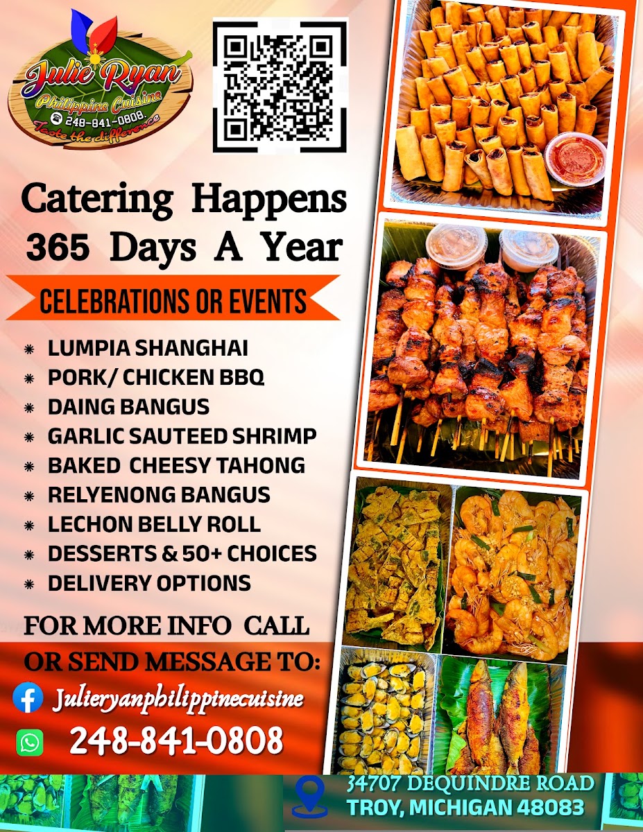 Julie Ryan Philippine Cuisine menu board